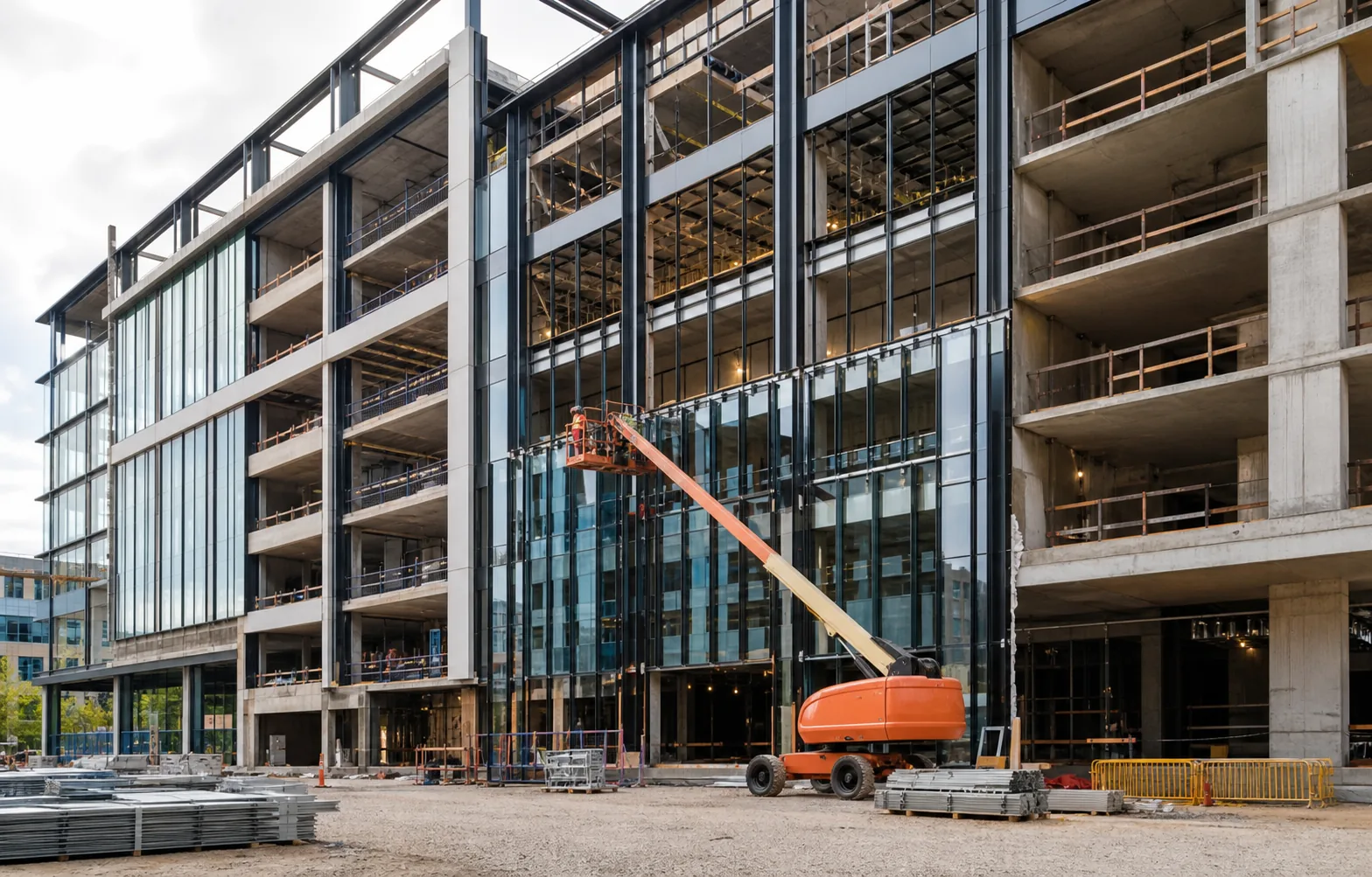 Modern commercial construction project